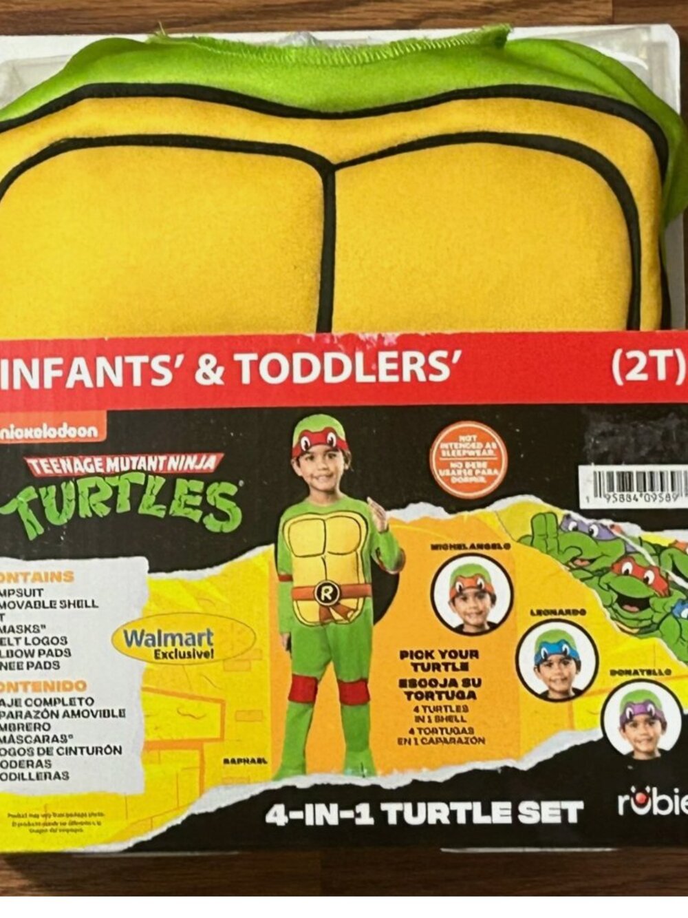 Teenage Mutant Ninja Turtles 4-in-1 Halloween Costume Toddler Size 2T NIP